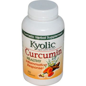 Kyolic, Aged Garlic Extract, Inflammation Response, Curcumin, 100 Capsules