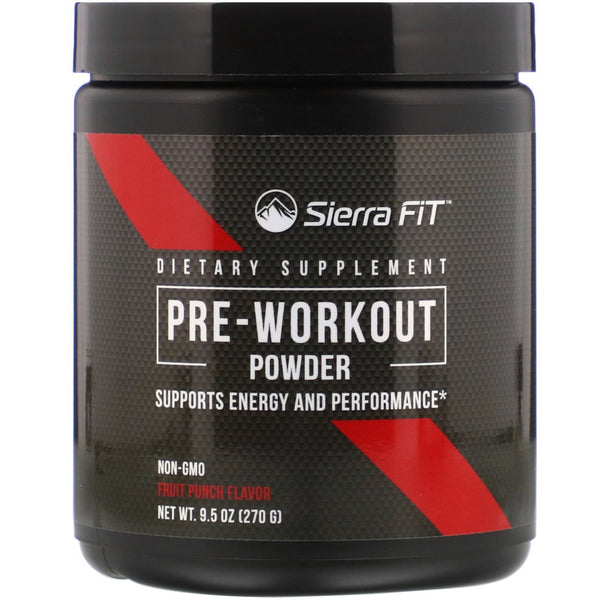 Sierra Fit, Pre-Workout Powder, Fruit Punch, 9.5 oz (270 g) - The Supplement Shop