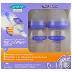 Lansinoh, Natural Wave Nipple Bottles, Medium Flow, 3 Bottles, 8 oz (240 ml) Each - The Supplement Shop