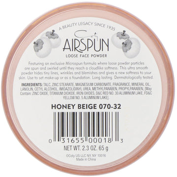Airspun, Loose Face Powder, Honey Beige 070-32, 2.3 oz (65 g)