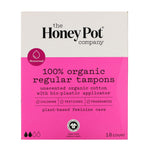 The Honey Pot Company, 100% Organic Regular Tampons, 18 Count - The Supplement Shop