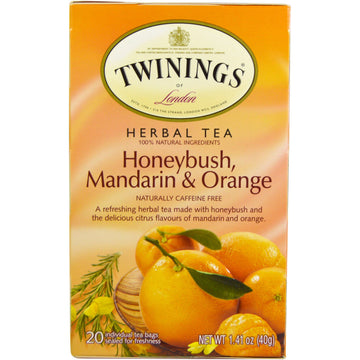 Twinings, Herbal Tea, Honeybush, Mandarin & Orange, Caffeine Free, 20 Individual Tea Bags, 1.41 oz (40 g)