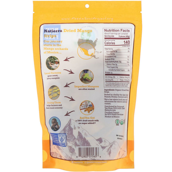 Natierra, Organic Dried, Mango Strips, 8 oz (227 g) - The Supplement Shop