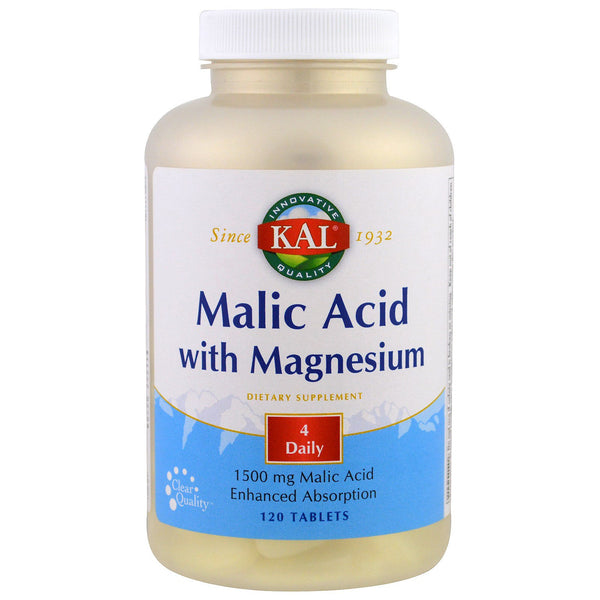 KAL, Malic Acid with Magnesium, 120 Tablets - The Supplement Shop