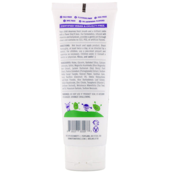 Schmidt's, Kids Tooth + Mouth Paste, Mint + Berry, 4.7 oz (133 g) - The Supplement Shop