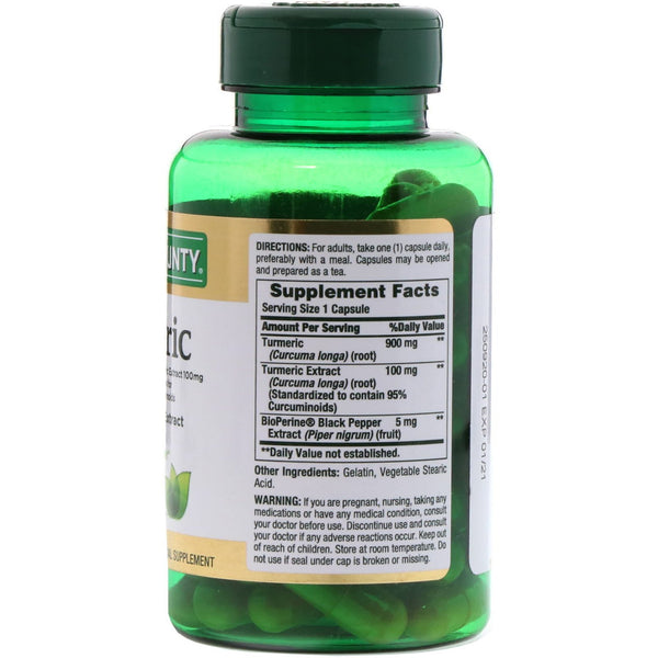Nature's Bounty, Turmeric, 1,000 mg, 60 Capsules - The Supplement Shop