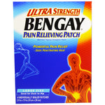 Bengay, Ultra Strength Pain Relieving Patch, Large Size, 4 Patches, 3.9 in x 7.9 in (10 cm x 20 cm) - The Supplement Shop