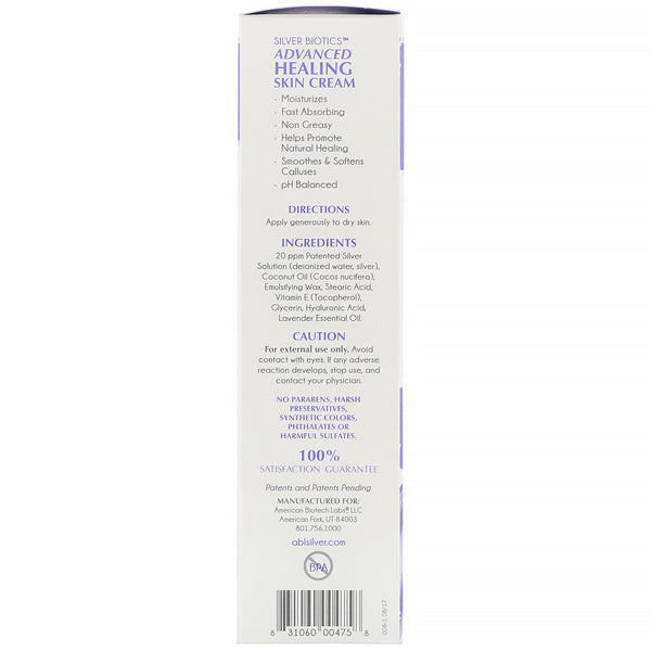 American Biotech Labs, Advanced Healing Skin Cream, Natural Lavender Scent, 3.4 oz (96 g) - The Supplement Shop