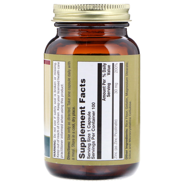 LifeTime Vitamins, Zinc Picolinate, 30 mg, 100 Capsules - The Supplement Shop