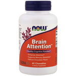 Now Foods, Brain Attention, Natural Chocolate Flavor, 60 Chewables - The Supplement Shop