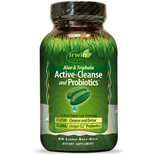 Irwin Naturals, Aloe & Triphala Active-Cleanse and Probiotics, 60 Liquid Soft-Gels - The Supplement Shop