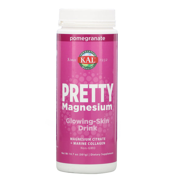 KAL, Pretty Magnesium, Glowing-Skin Drink, Pomegranate, 10.7 oz (301 g) - The Supplement Shop