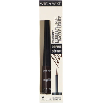 Wet n Wild, MegaLiner Liquid Eyeliner, Dark Brown, 0.12 fl oz (3.5 ml)