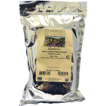 Starwest Botanicals, Barley Grass Powder, Organic, 1 lb (453.6 g)