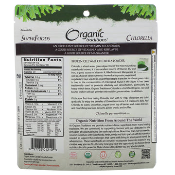 Organic Traditions, Chlorella Powder, 5.3 oz (150 g)