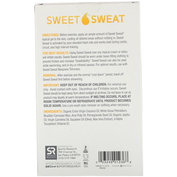 Sports Research, Sweet Sweat Workout Enhancer, Coconut, 20 Travel Packets, 0.53 oz (15 g) Each - The Supplement Shop