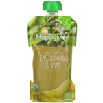 Happy Family Organics, Happy Baby, Organic Baby Food, Stage 2, 6+ Months, Peas, Bananas & Kiwi, 4 oz (113 g) - The Supplement Shop
