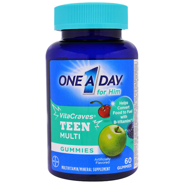 One-A-Day, For Him, VitaCraves, Teen Multi, 60 Gummies - The Supplement Shop