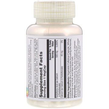 Solaray, Pantothenic Acid, 500 mg, 100 VegCaps