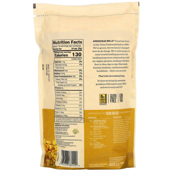 Arrowhead Mills, Organic Yellow Cornmeal, 22 oz (623 g) - The Supplement Shop
