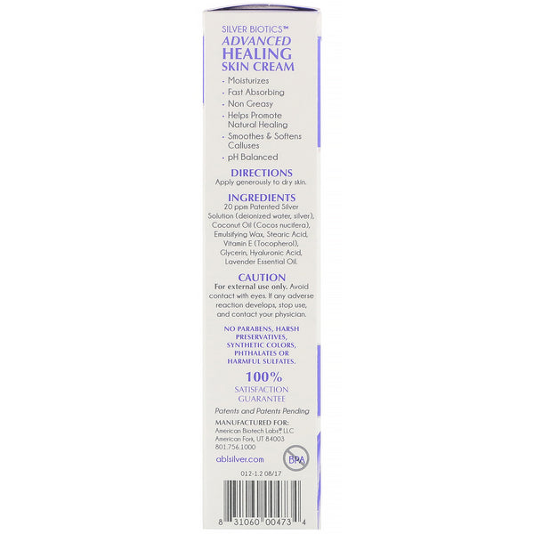 American Biotech Labs, Advanced Healing Skin Cream, Natural Lavender Scent, 1.2 oz (34 g) - The Supplement Shop