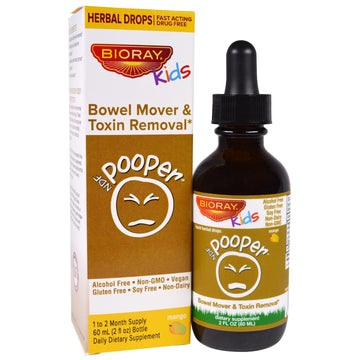 Bioray, NDF Pooper, Bowel Mover & Toxin Removal, Kids, Mango Flavor, 2 fl oz (60 ml)
