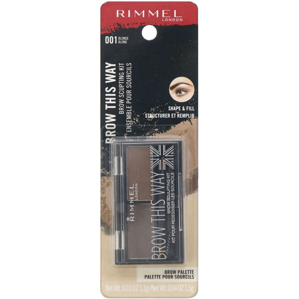 Rimmel London, Brow This Way Brow Sculpting Kit, 001 Blonde, 1 Kit - The Supplement Shop