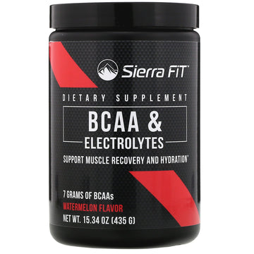 Sierra Fit, BCAA & Electrolytes, 7G BCAAs, Watermelon, 15.34 oz (435 g)