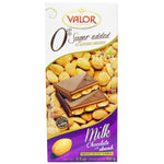 Valor, 0% Sugar Added, Milk Chocolate with Almonds, 5.3 oz (150 g) - The Supplement Shop