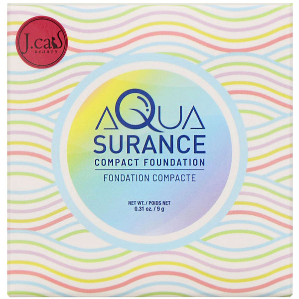 J.Cat Beauty, Aquasurance Compact Foundation, ACF102 Natural, 0.31 oz (9 g) - The Supplement Shop