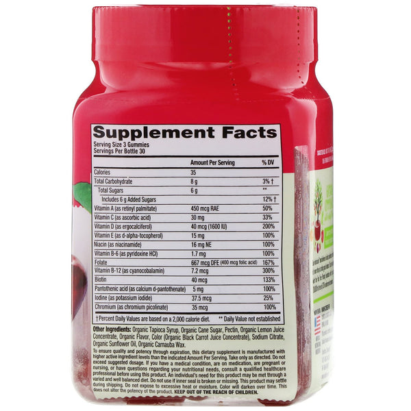 VitaFusion, Organic Women's Multi, Wild Cherry, 90 Vegetarian Gummies - The Supplement Shop