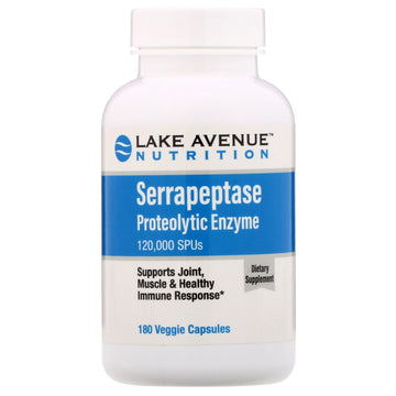 Lake Avenue Nutrition, Serrapeptase, Proteolytic Enzyme, 120,000 SPUs, 180 Veggie Capsules