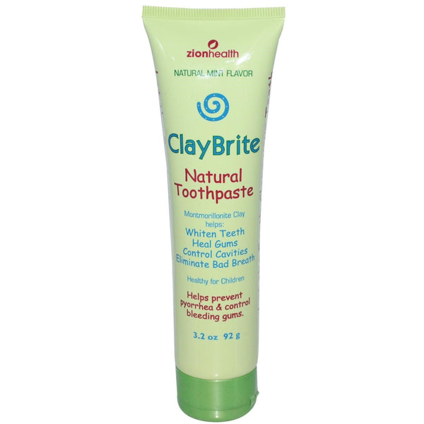 Zion Health, ClayBrite, Natural Toothpaste, Natural Mint Flavor, 3.2 oz (92 g) - The Supplement Shop