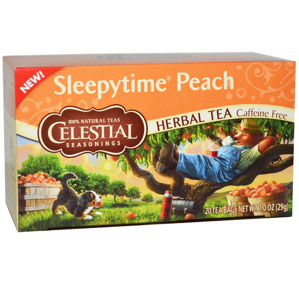 Celestial Seasonings, Herbal Tea, Caffeine Free, Sleepytime Peach, 20 Tea Bags, 1.0 oz (29 g) - The Supplement Shop