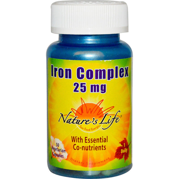 Nature's Life, Iron Complex, 25 mg, 50 Vegetarian Capsules - The Supplement Shop