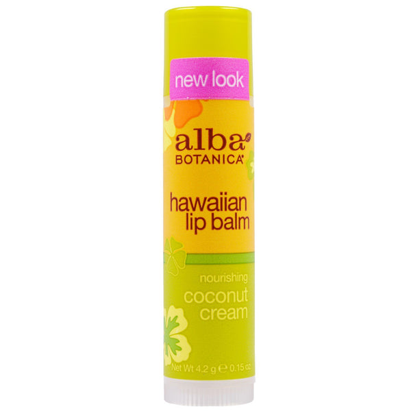 Alba Botanica, Hawaiian Lip Balm, Nourishing Coconut Cream, .15 oz (4.2 g) - The Supplement Shop