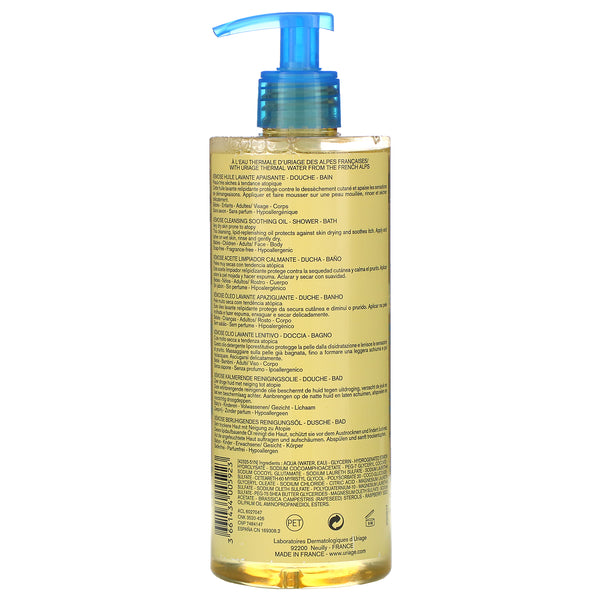 Uriage, Xemose, Cleansing Soothing Oil, Fragrance-Free, 17 fl oz (500 ml) - The Supplement Shop