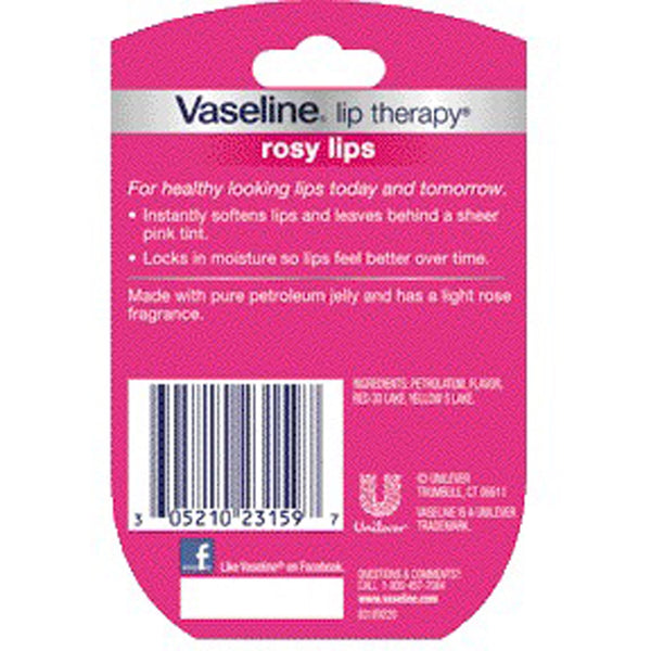 Vaseline, Lip Therapy, Rosy Lip Balm, 0.25 oz (7 g) - The Supplement Shop
