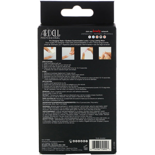 Ardell, Nail Addict Premium, Nude Jeweled, 0.07 oz (2 g) - The Supplement Shop