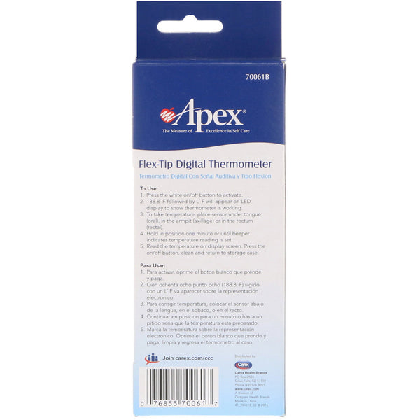 Apex, Flex-Tip Digital Thermometer, 1 Thermometer - The Supplement Shop