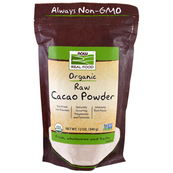 Now Foods, Real Food, Organic Raw Cacao Powder, 12 oz (340 g) - The Supplement Shop
