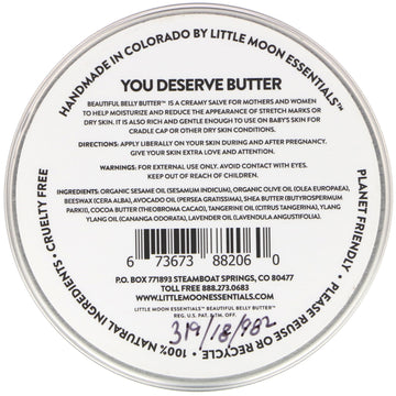 Little Moon Essentials, Beautiful Belly Butter, Skin Conditioning Salve, 3 oz (85.05 g)