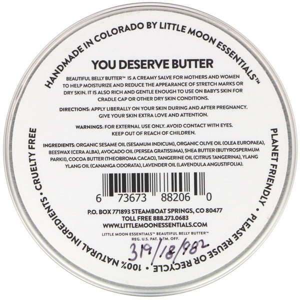 Little Moon Essentials, Beautiful Belly Butter, Skin Conditioning Salve, 3 oz (85.05 g) - The Supplement Shop