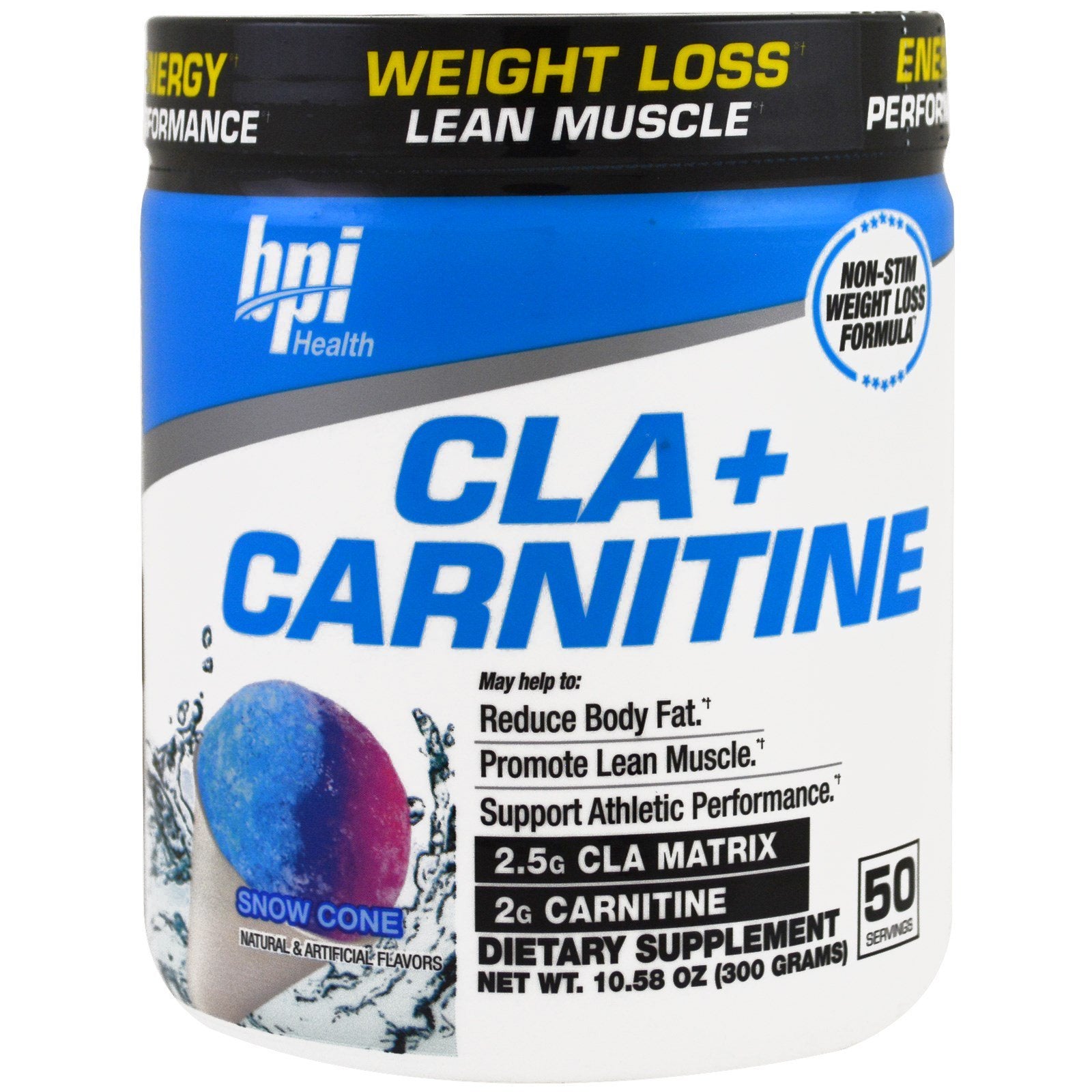 BPI Sports, CLA + Carnitine, Snow Cone, 12.34 oz (350 g) | The Supplement  Shop