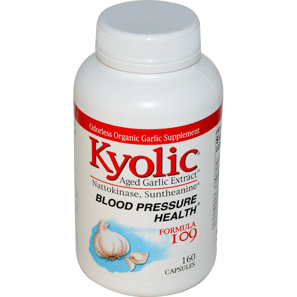 Kyolic, Aged Garlic Extract, Blood Pressure Health, Formula 109, 160 Capsules - The Supplement Shop