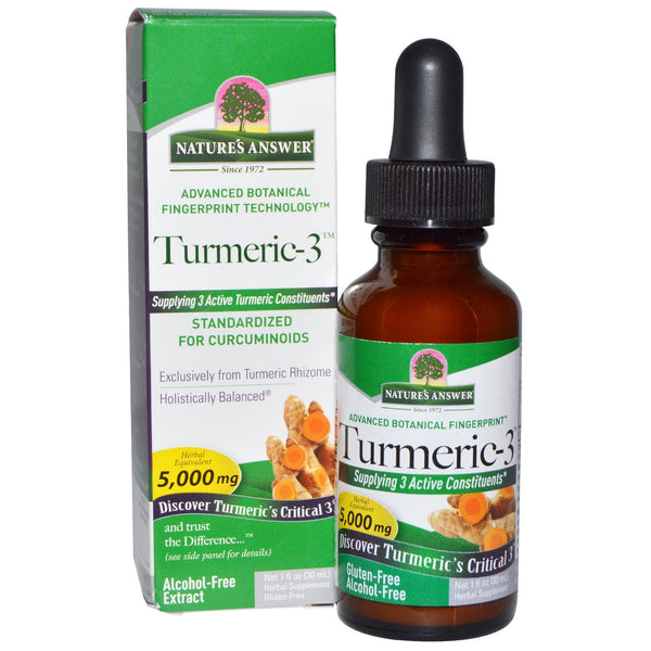 Nature's Answer, Turmeric-3, Alcohol-Free, 5,000 mg, 1 fl oz (30 ml) - The Supplement Shop