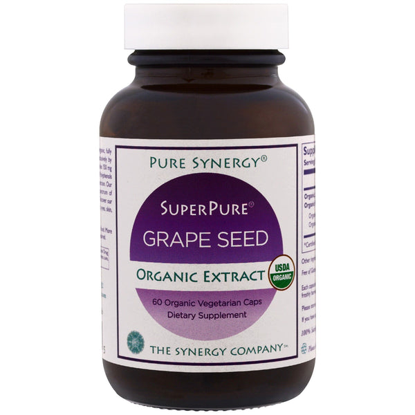 The Synergy Company, Pure Synergy, Organic Super Pure Grape Seed Organic Extract, 60 Organic Vegetarian Caps - The Supplement Shop
