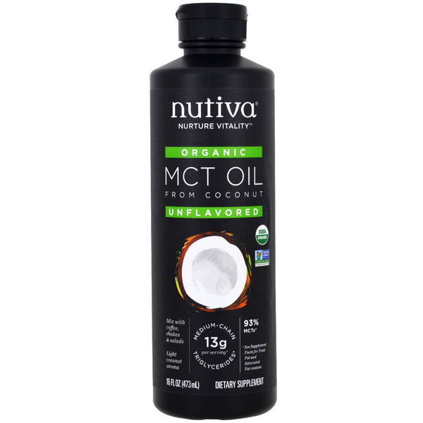 Nutiva, Organic MCT Oil From Coconut, Unflavored, 16 fl oz (473 ml) - The Supplement Shop