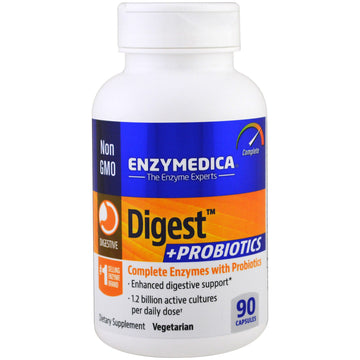 Enzymedica, Digest + Probiotics, 90 Capsules