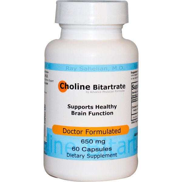 Advance Physician Formulas, Choline Bitartrate, 650 mg, 60 Capsules - The Supplement Shop